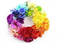 Lines Across Rainbow Flower Wreath